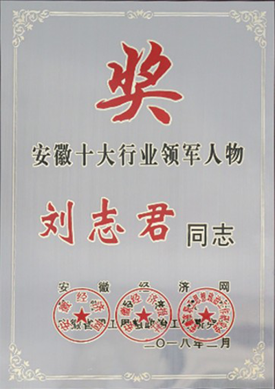 安缆首席执行官刘志君获“安徽省十大行业领军人物”殊荣