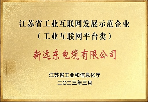 Demonstration Enterprise for Industrial Internet Development of Jiangsu Province